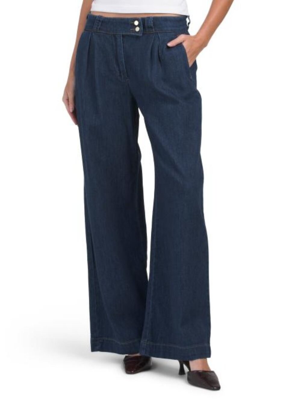 OAT NEW YORK High Rise Pleated Wide Leg Trousers